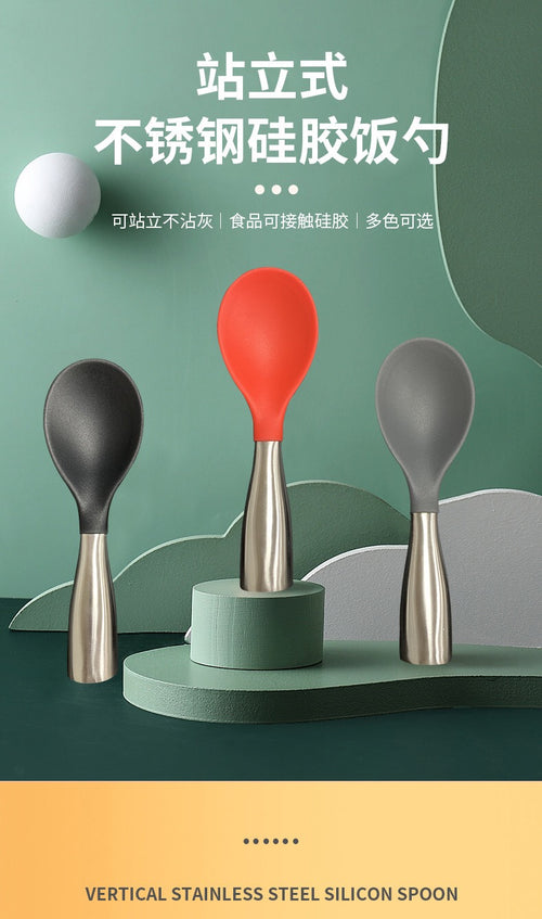 STAINLESS STEEL SILICON SPOON