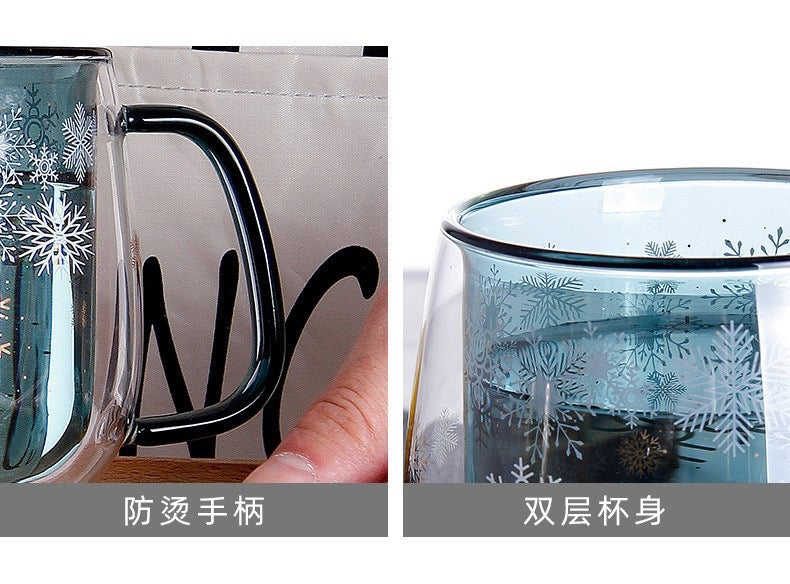 SNOW DOUBLE WALL GLASS WATER CUP